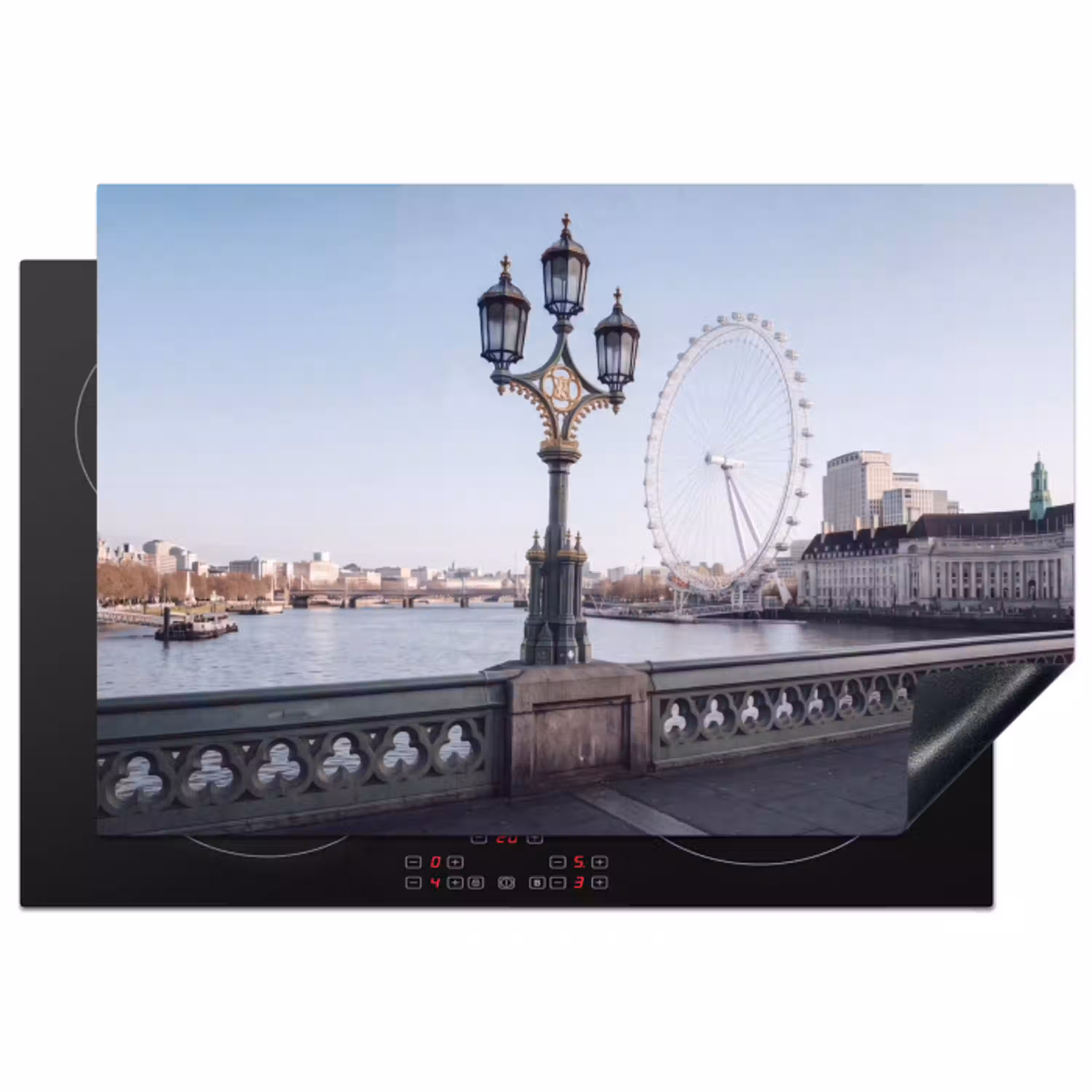 Reuzenrad - Londen - Stad - Architectuur - Brug Inductie beschermer vinyl 3mm klein -3d