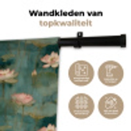 Botanisch - Bloemen - Roze Wandkleed katoen klein 269 -sfeer2