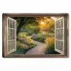 Doorkijk - Bloemen - Natuur - Zon - Pad Placemat vinyl groot -zzsfeer1_Kitchenyeah-website
