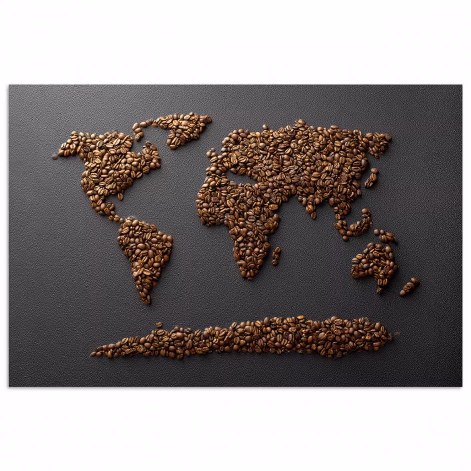 Poster - Weltkarte - Kaffee - Grau