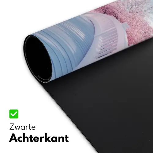 Brug - Kersenbomen - Wit Muismat XXL klein -sfeer2