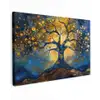 Boom - Levensboom - Blauw - Goud canvas 2cm klein -z3d