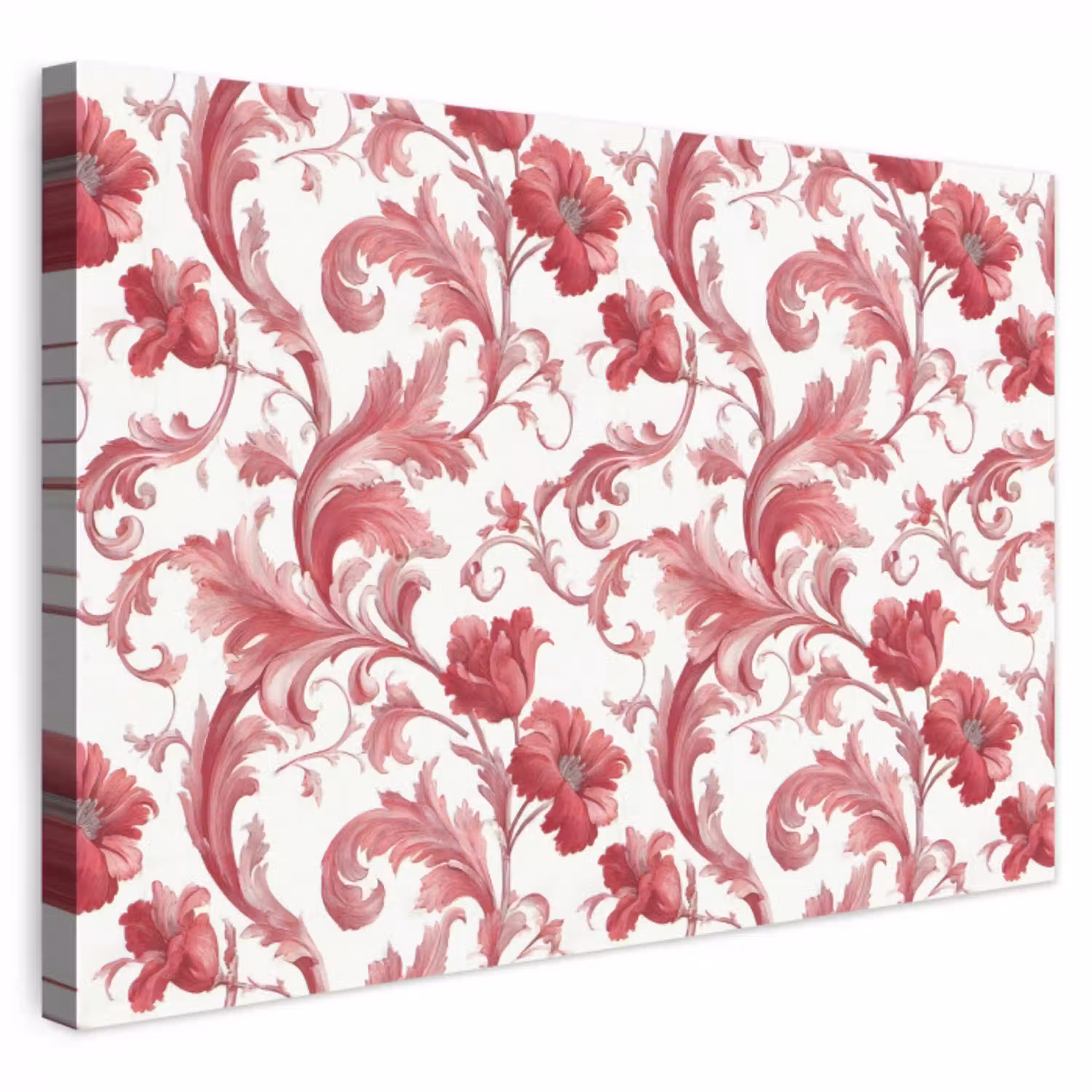 Barok - Patroon - Rood canvas 2cm klein 34 -3d
