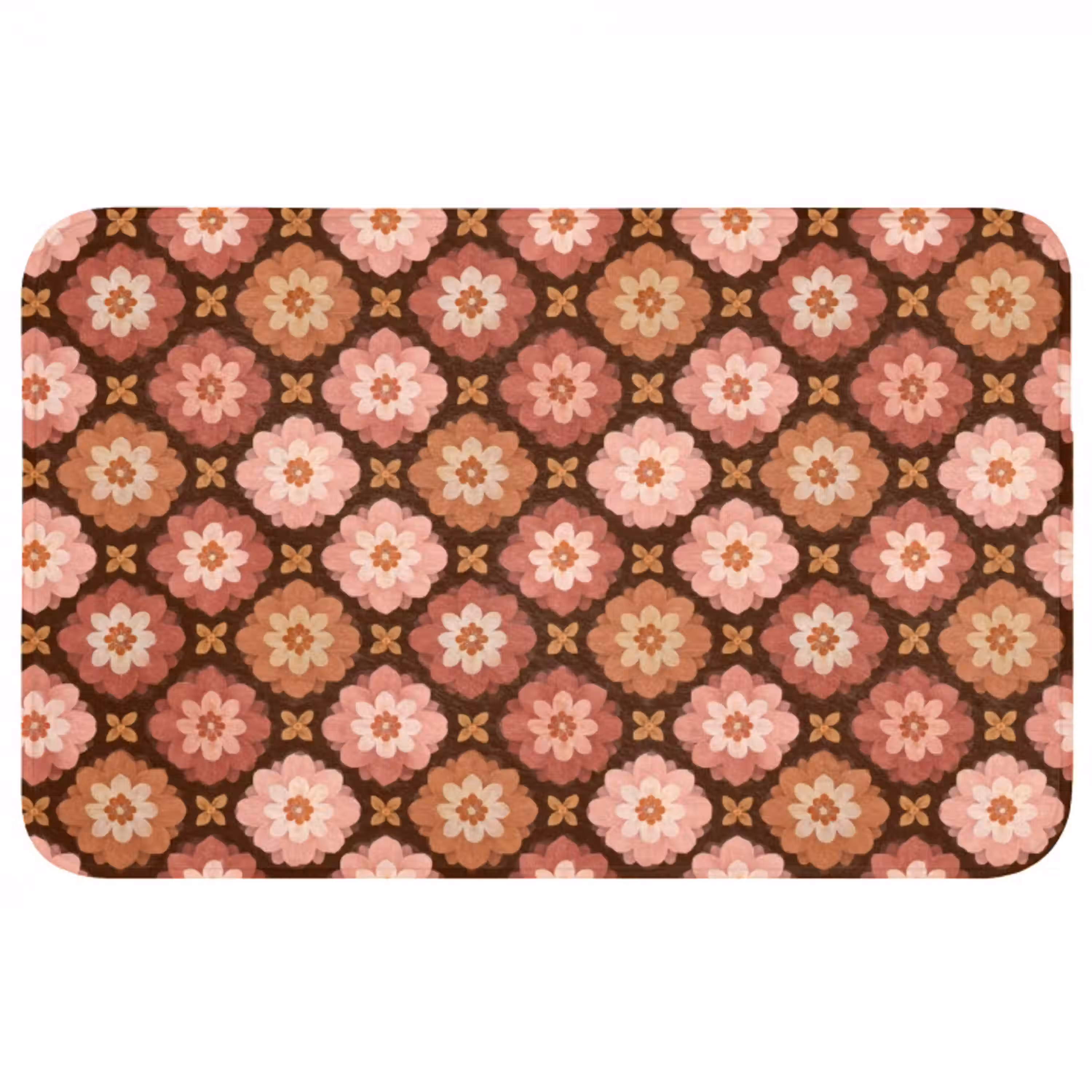 Geometrisch - Bloemen - Kleurrijk WCmat middel 1009 -3d