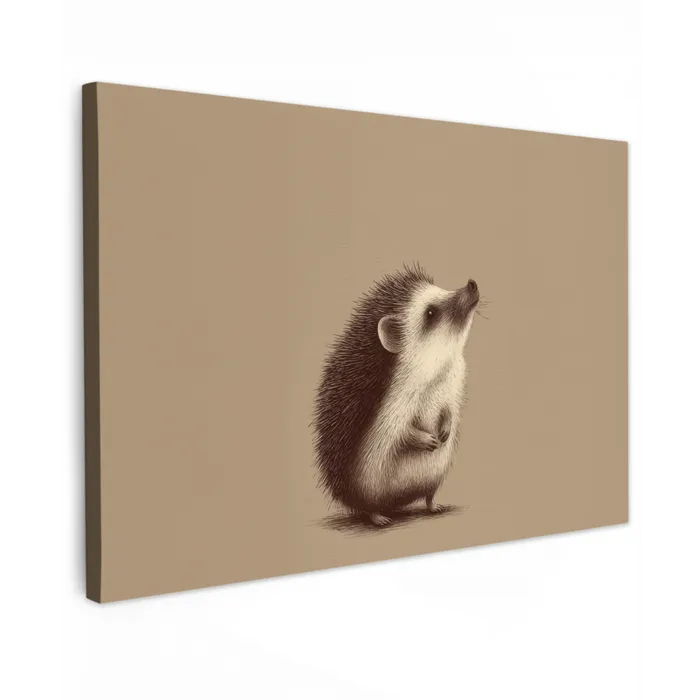 Egel - Snuitje - Bruin - Stekels canvas 2cm klein -z3d