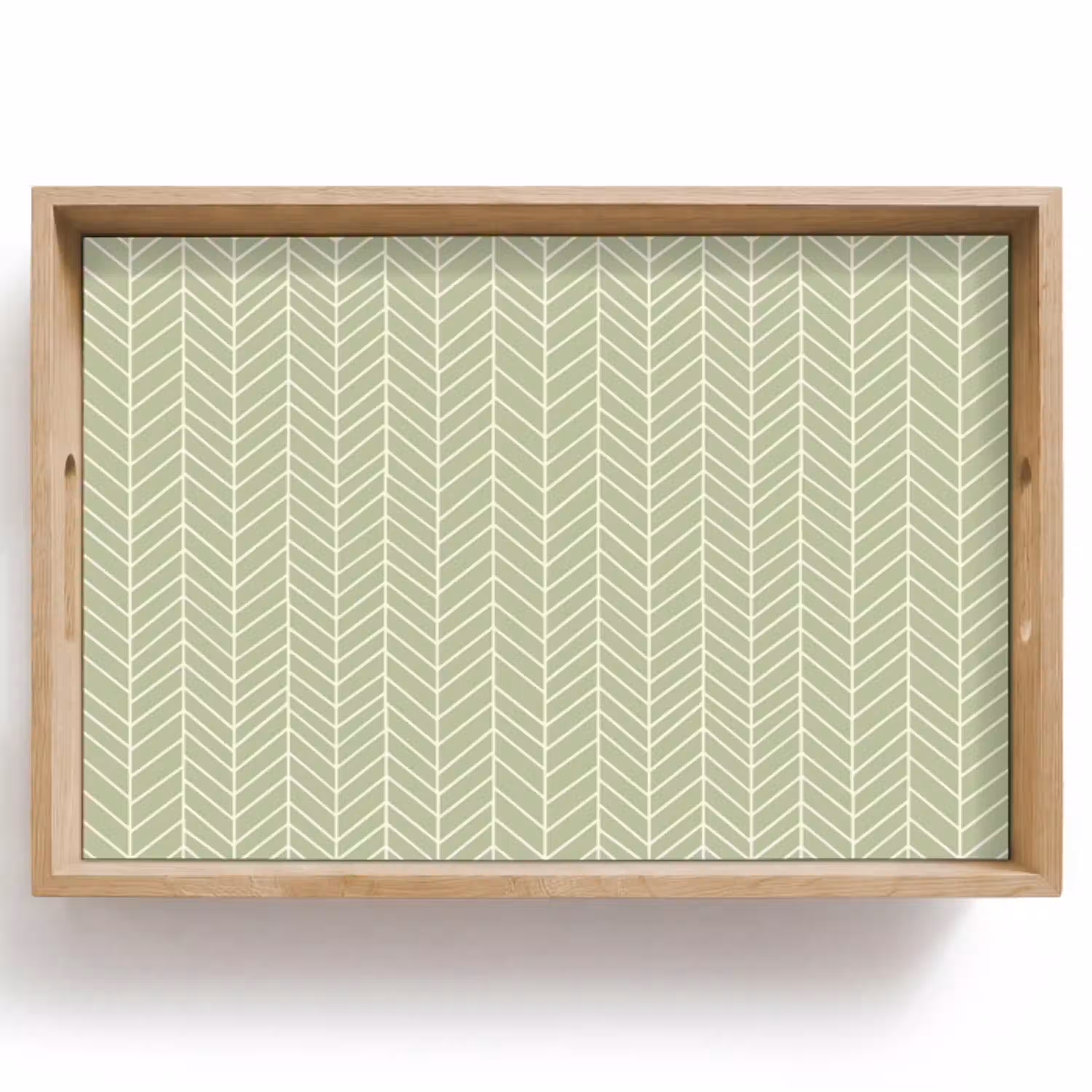 Saliegroen - Visgraat - Geometrisch - Patroon Dienblad Rechthoek middel 910 -z3d_shopping