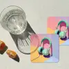 Koptelefoon - Mintgroen - Draad onderzetter kurk middel -sfeer4