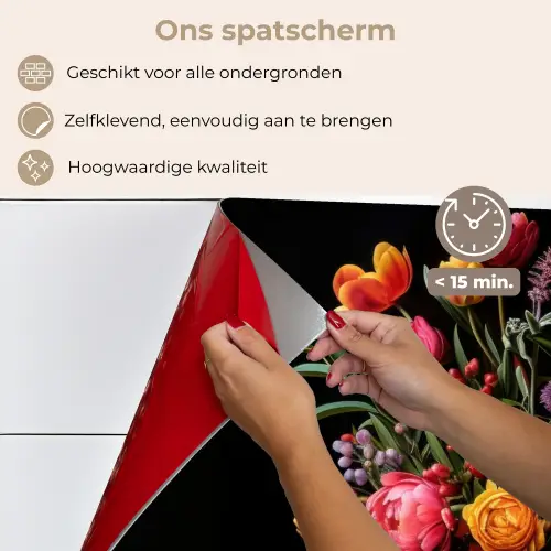 Tulpen - Bessen - Boeket - Vaas keuken achterwand spatscherm klein -spatscherm_NL