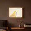 Vogel - Minimalistisch - Geel Light Box met batterij (Wandlamp) middel -sfeer4