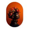 Vrouw - Chilipepers - Pepers - Bloemen Wandcirkel Ovaal Forex klein -3d
