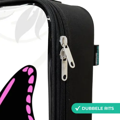 Magenta monarch Kinderkoffer - Zwart klein -rits_NL