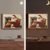 Kerst - Kerstman - Winter - Open Haard Light Box met batterij (Wandlamp) middel -sfeer3