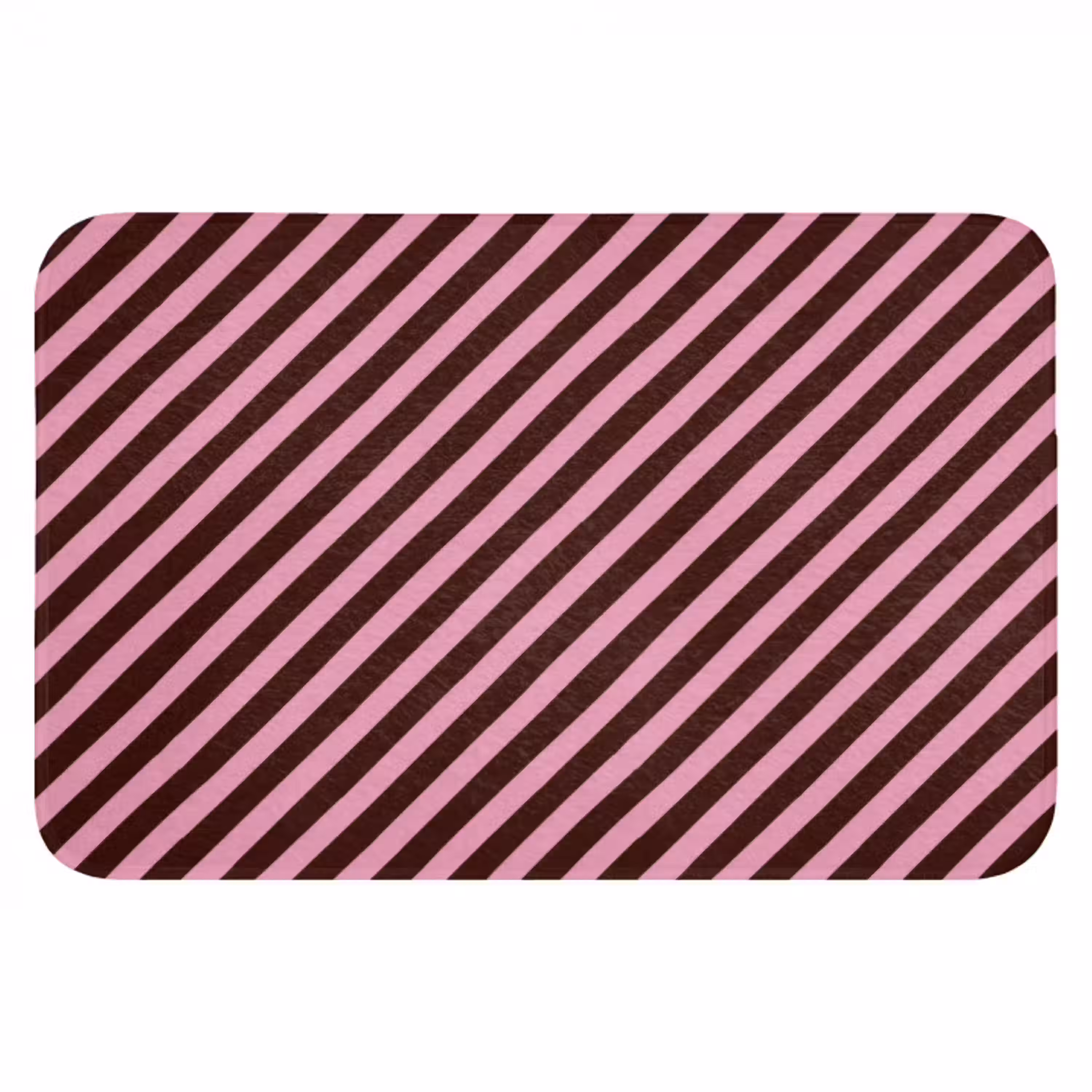 Strepen - Roze - Bruin Badmat klein 997 -3d