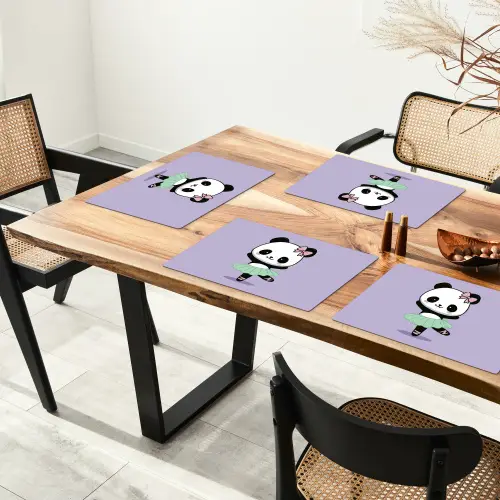 Dansende panda - Paars - Sierlijk - Kawaii Placemat vinyl groot -zzsfeer4_Kitchenyeah-website