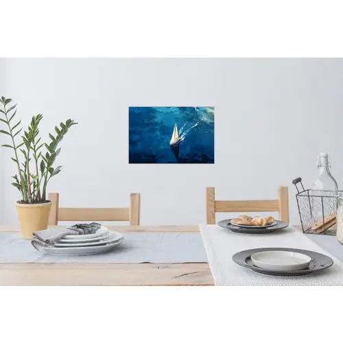 Zeilboot - Water - Abstract - Schaduw Muursticker klein -eettafel