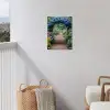 Doorkijk - Bloemen - Hortensia - Pad tuinposter los doek klein -sfeer8
