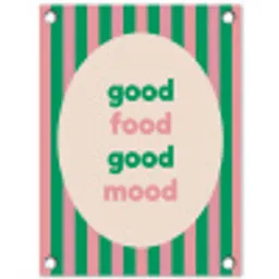 Gestreept - Quote - Ovaal - Roze tuinposter los doek klein -3d