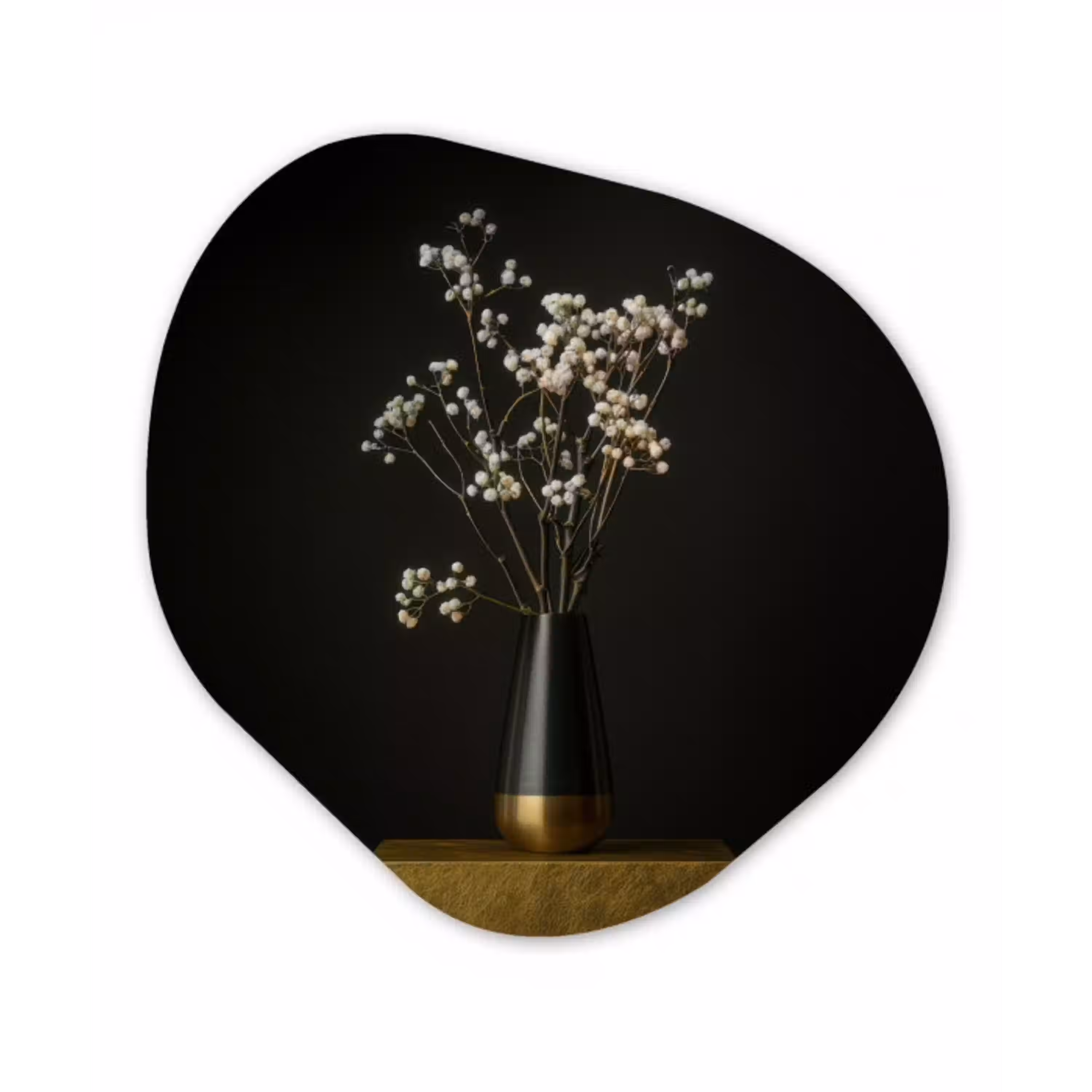 Bloembollen - Wit - Vaas - Minimalistisch Wandcirkel Organisch Plexiglas middel -3d