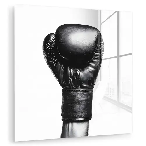 Bokshandschoen - Zwart - Hand plexiglas 5mm klein -zzzproduct_nieuw