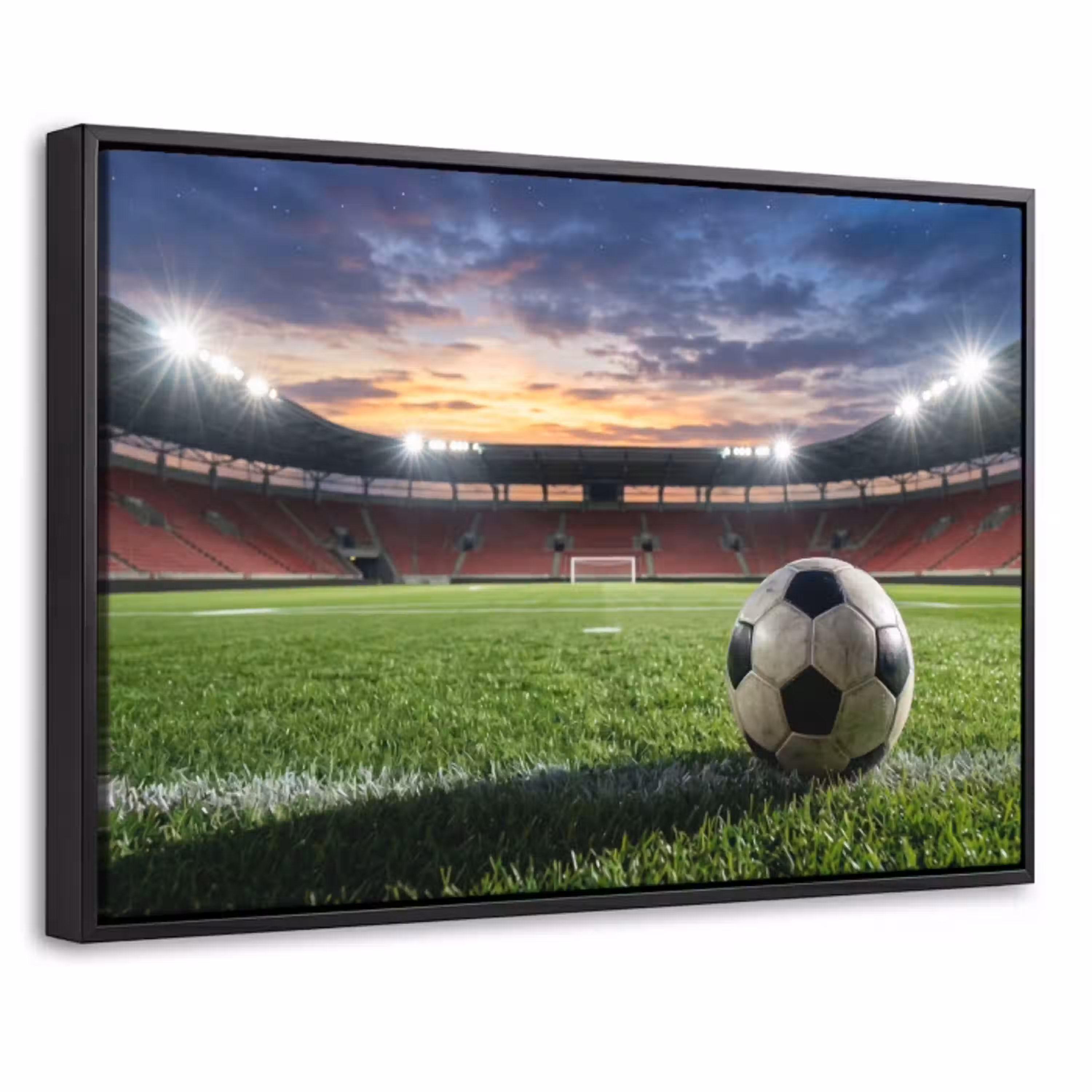 Voetbal - Stadion - Sport - Groen Canvas met baklijst klein -threedimensional_3d_global