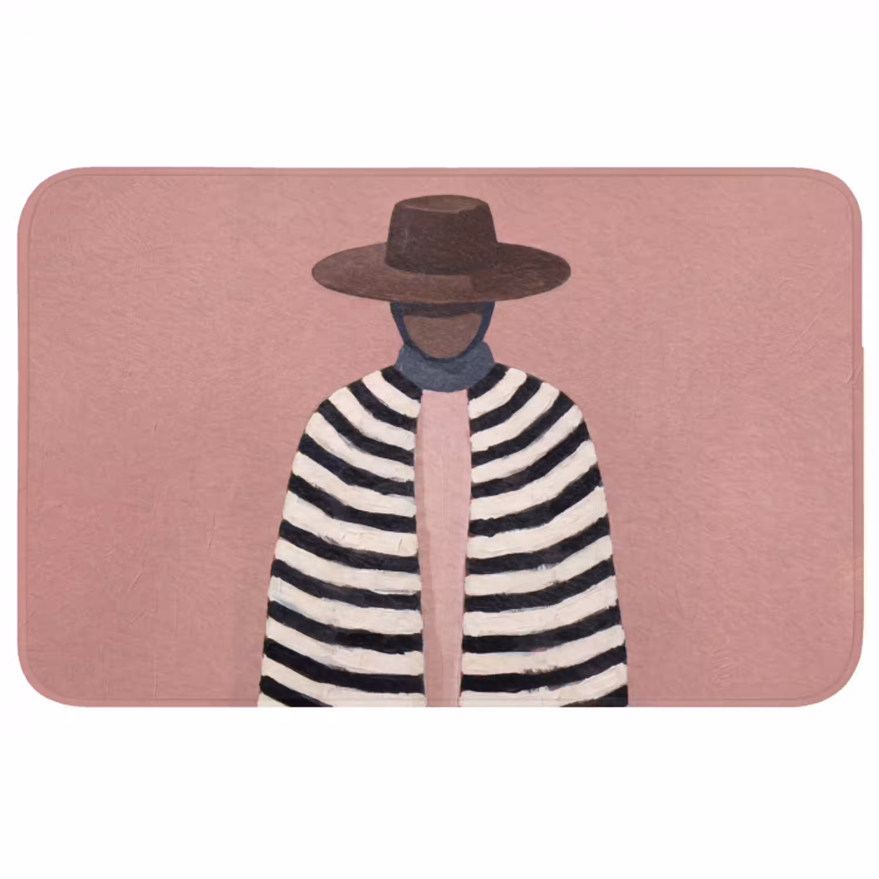 Grafisch - Vrouw - Roze Badmat middel -3d