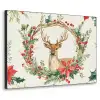 Kerstkrans - Hert - Hulst - Rood Textielframe - compleet frame klein -3d