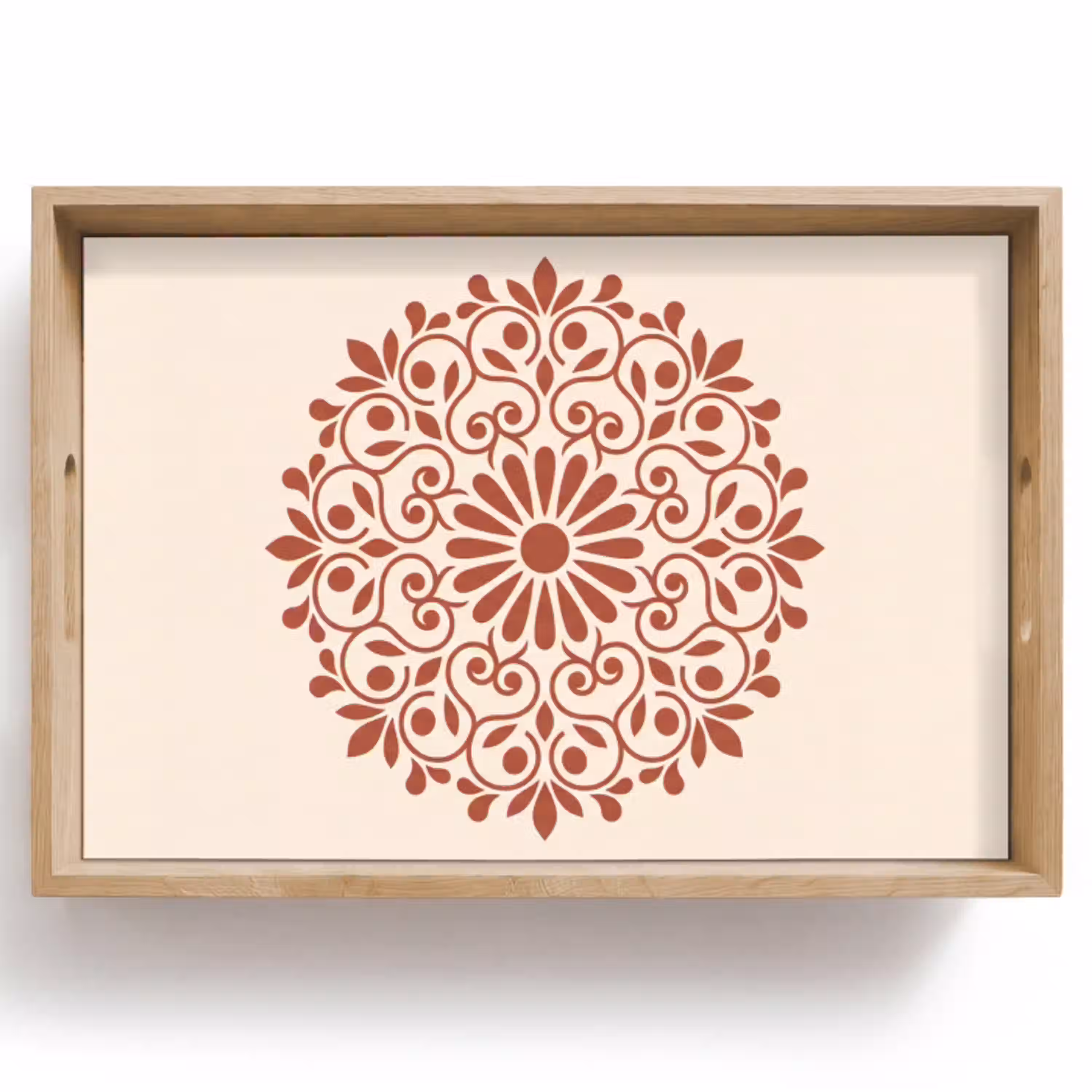 Decoratie - Cirkel - Symmetrisch - Modern - Roodbruin Dienblad Rechthoek middel -z3d_shopping