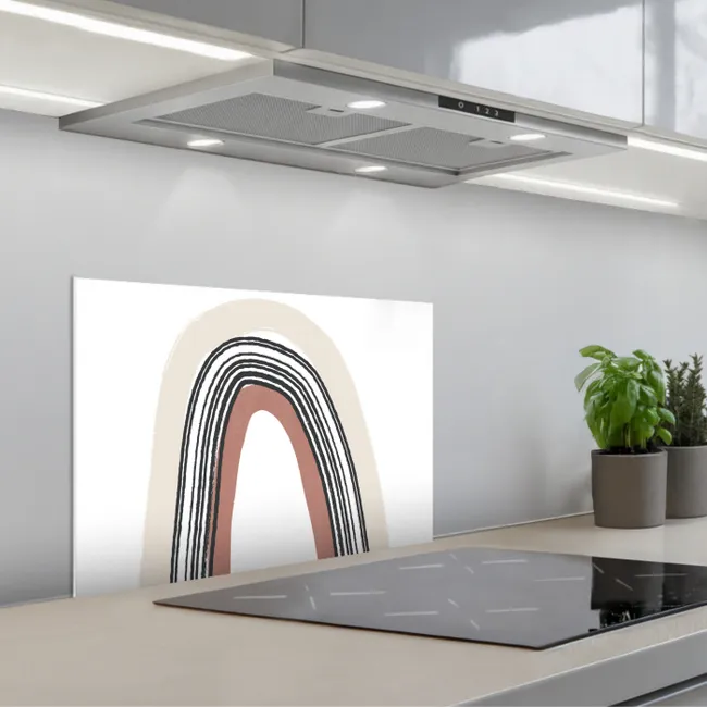 Regenboog - Pastel - Design keuken achterwand spatscherm klein -3d_schuin