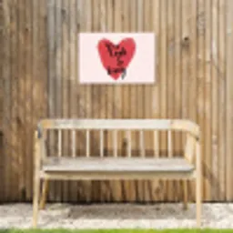 Hart - Rood - Valentijn Tuinposter op houten frame 2 cm dik klein -sfeer4