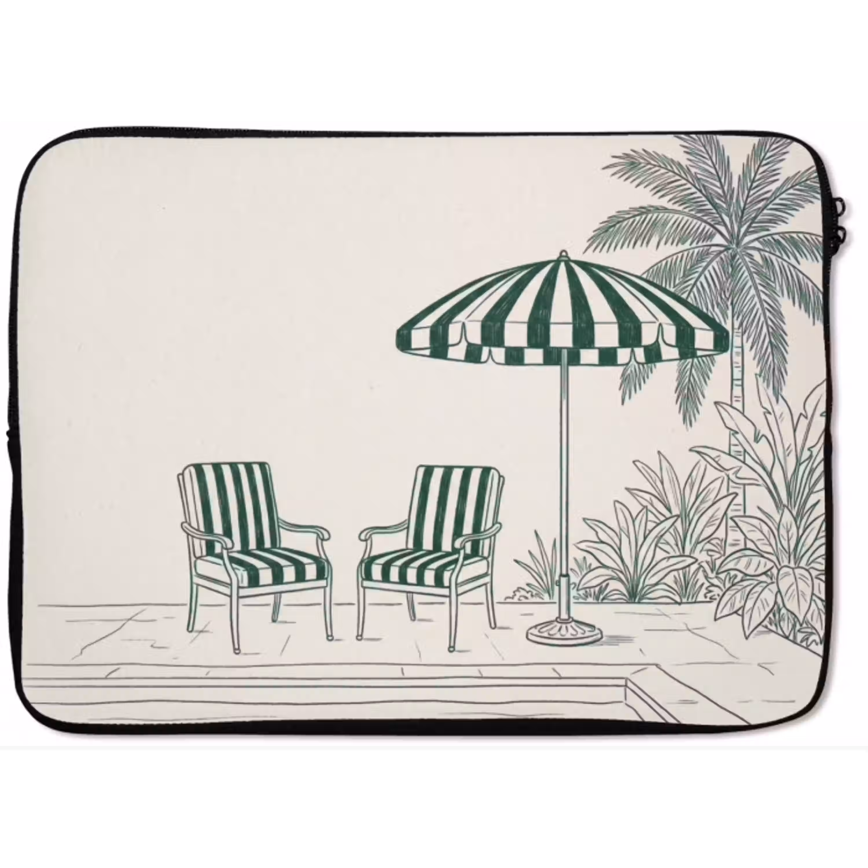 Terras - Illustratie - Groen laptophoes neopreen klein -zkaufland3dotto