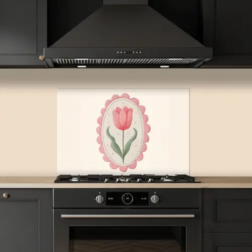 Tulp - Lijst - Ovaal - Illustratie keuken achterwand spatscherm klein -sfeer1