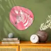 Zebra - Pink - Verf Wandcirkel Organisch Forex 3mm klein -sfeer2