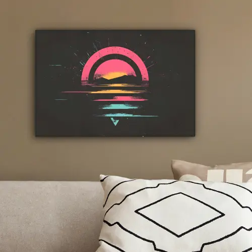 Cirkel - Abstract - Roze canvas 2cm klein -sfeer3