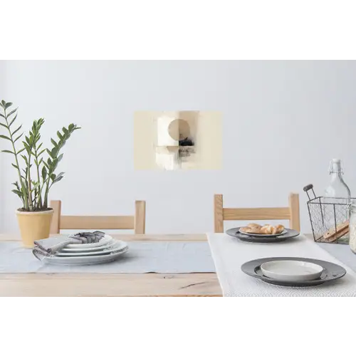 Cirkel - Compositie - Diepte - Beige Muursticker klein -eettafel