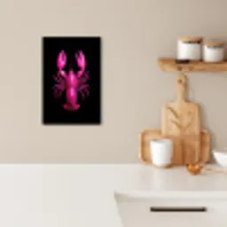 Kreeft - Felroze - Stippen - Opvallend KitchenYeah - Keuken - Canvas klein -sfeer1