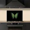 Vlinder - Groen - Diepte keuken achterwand spatscherm klein -sfeer1