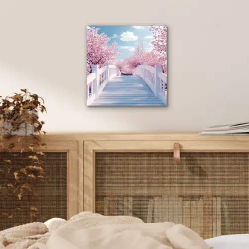 Brug - Kersenbomen - Wit aluminium wit klein -sfeer3