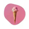 Hoorntje - Schepijs - Roze Wandcirkel Organisch Forex 3mm klein -3d