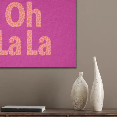 Oh la la - Luipaardprint - Roze PET vilt klein -sfeer6_closeup