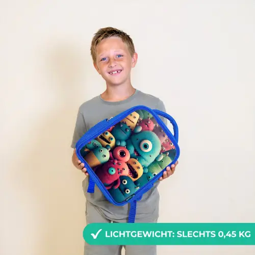 Monster Menigte Kinderrugzak - Blauw middel -sfeer1_NL