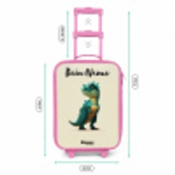 Dino - Dier - Groen Kinderkoffer - Roze klein -productfoto_formaten