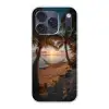 Palmbomen - Hangmat - Strand - Zonsondergang Telefoonhoesje iPhone 17 Pro klein -3d