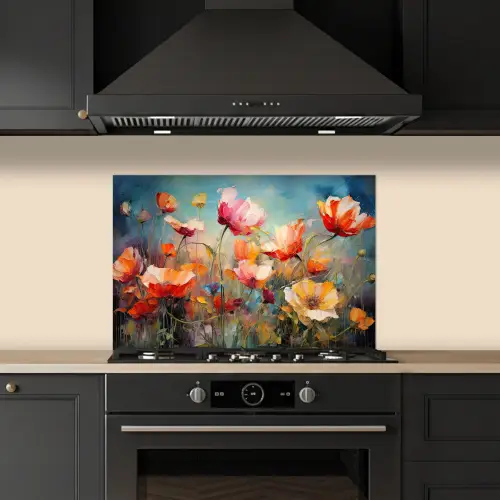 Bloemen - Watercolor - Kunst - Botanisch - Natuur keuken achterwand spatscherm klein -sfeer1