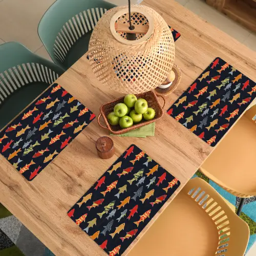 Vissen - Patroon - Kleurrijk Placemat vinyl groot 368 -zzsfeer5_Kitchenyeah-website