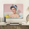 Badkamer - Eend - Blauw PET vilt klein -sfeer1