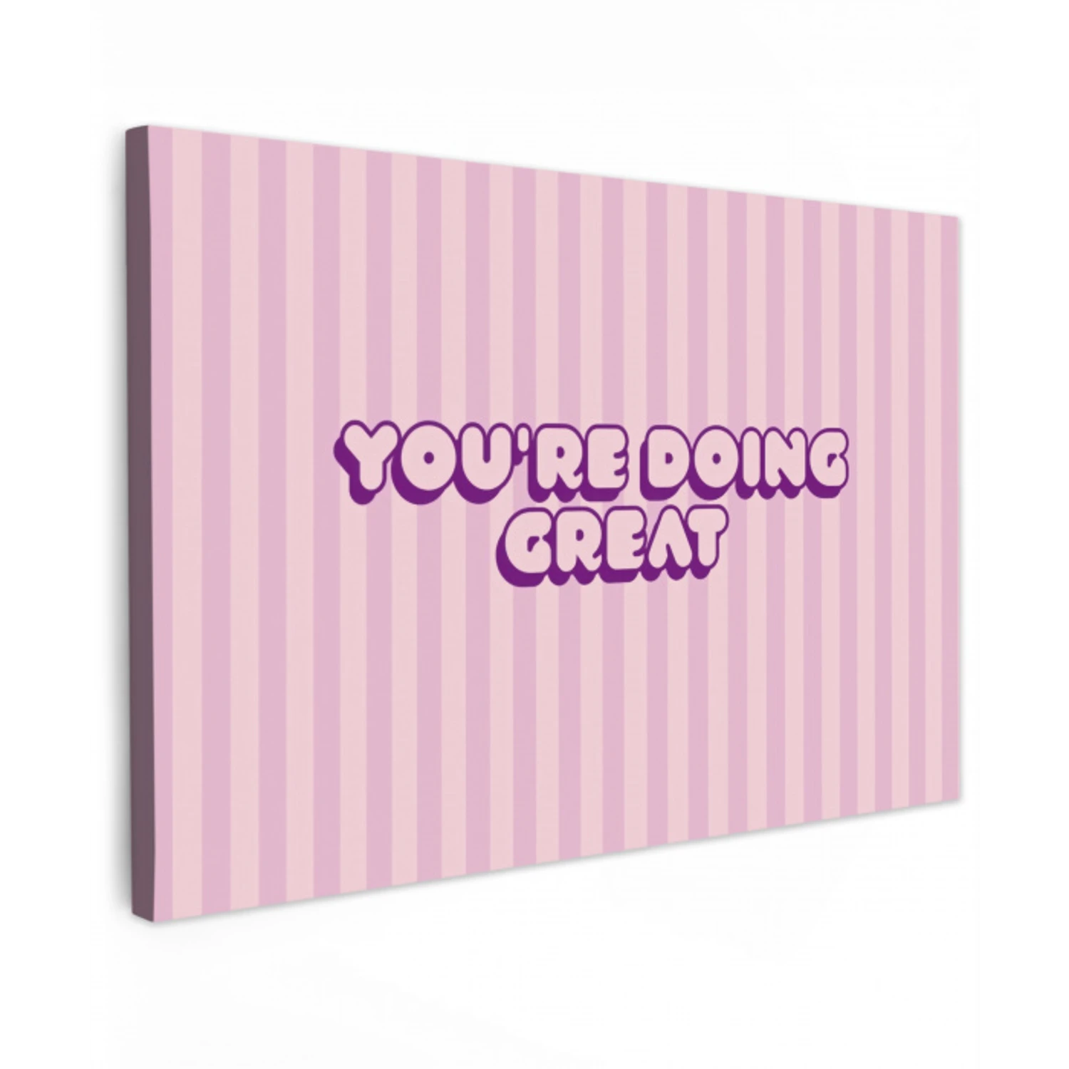 Paars - Strepen - You're doing great - Schaduw canvas 2cm klein -z3d
