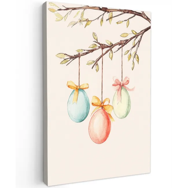 Paastak - Strikje - Eieren Tuinposter op houten frame 2 cm dik klein -3d