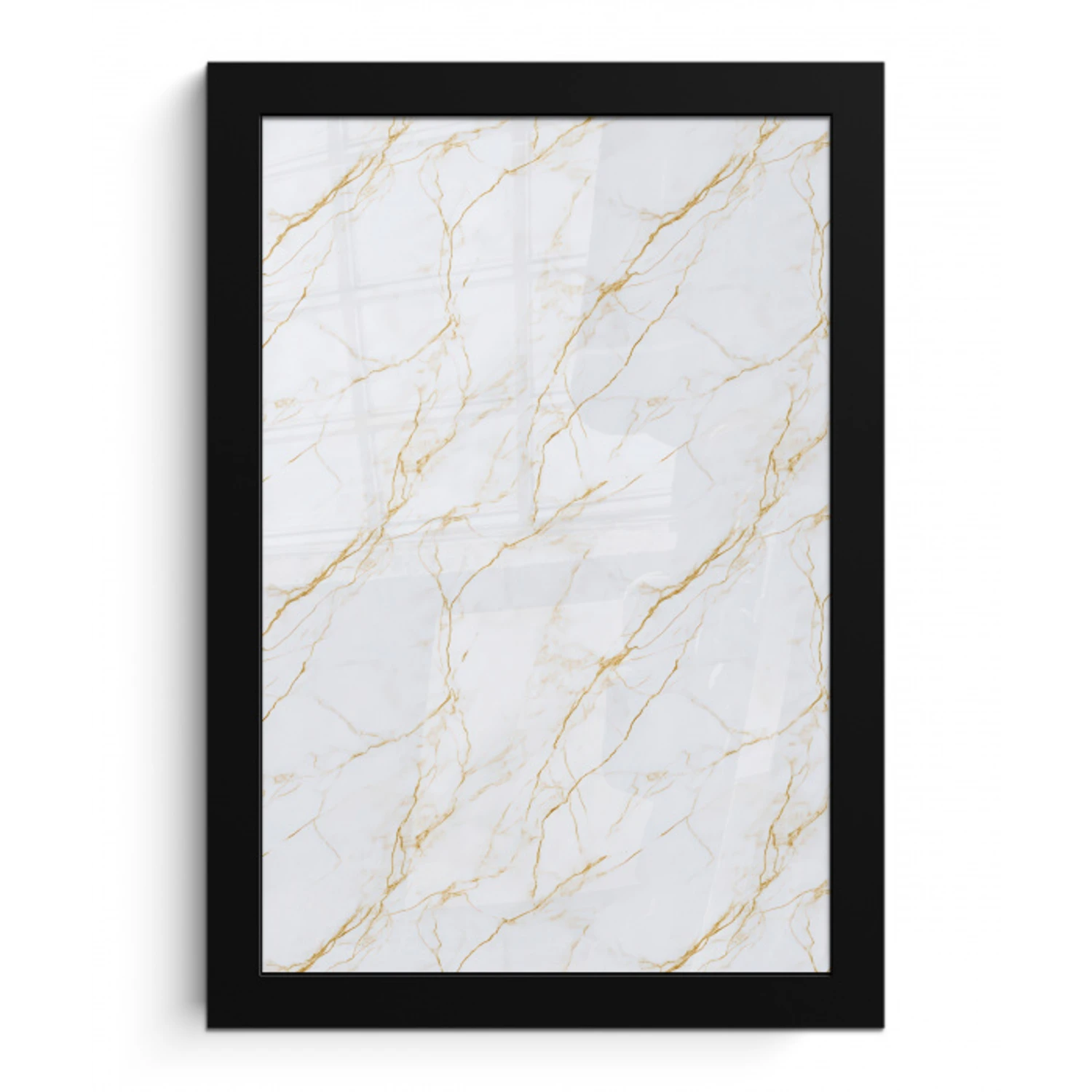 Wit - Marmer - Goud - Luxueus fotolijst zwart zonder passe partout klein 224 -3d