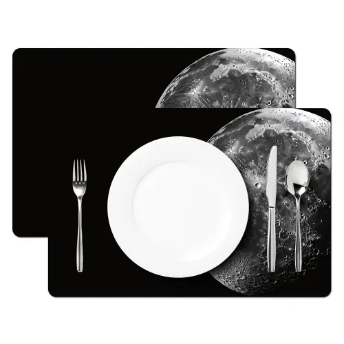 Close-up - Maan - Wit - Textuur Placemat vinyl groot -zzsfeer2_Kitchenyeah-website