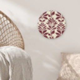 Abstract - Bladeren - Burgundy Akoestische PET Vilt - Rond klein 838 -sfeer4